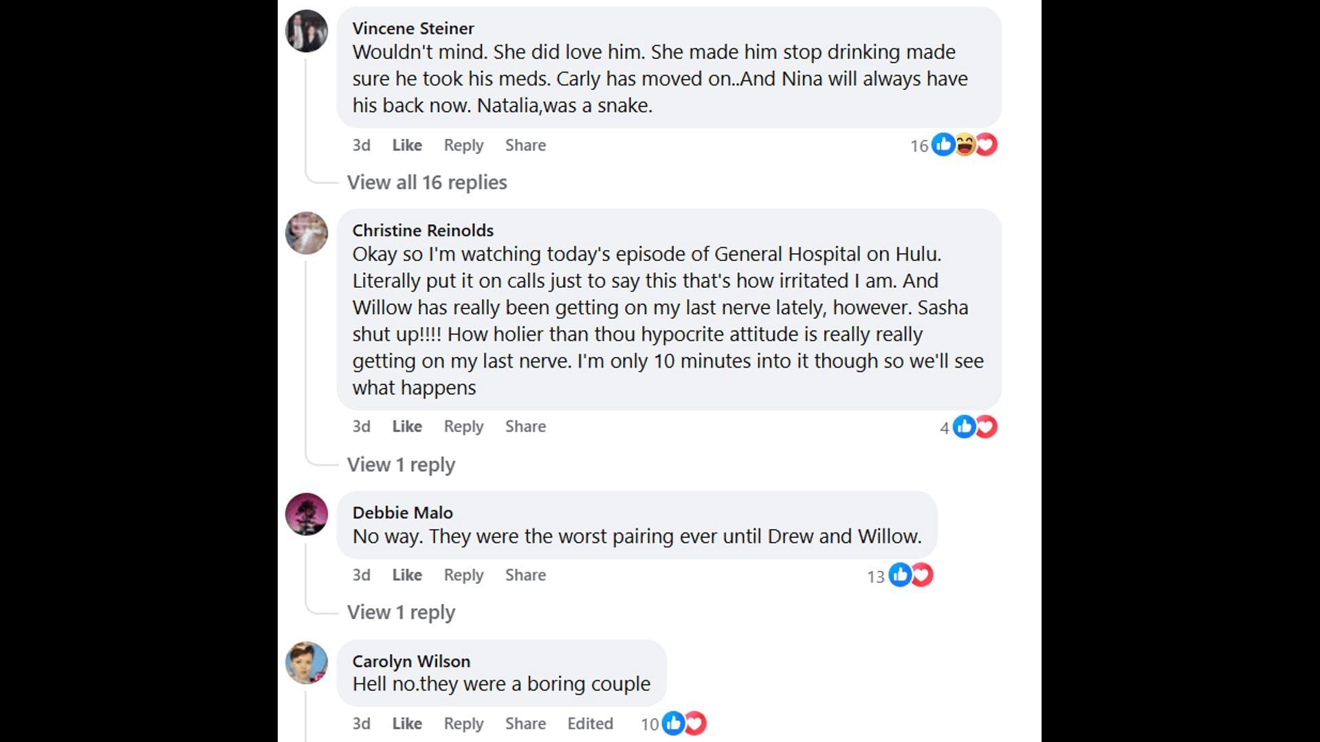 More fan reactions sharing the same sentiments (Image via Facebook/General Hospital Fans - Official)